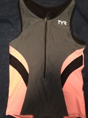 TYR Black and Coral Racerback One-Piece Swim Suit